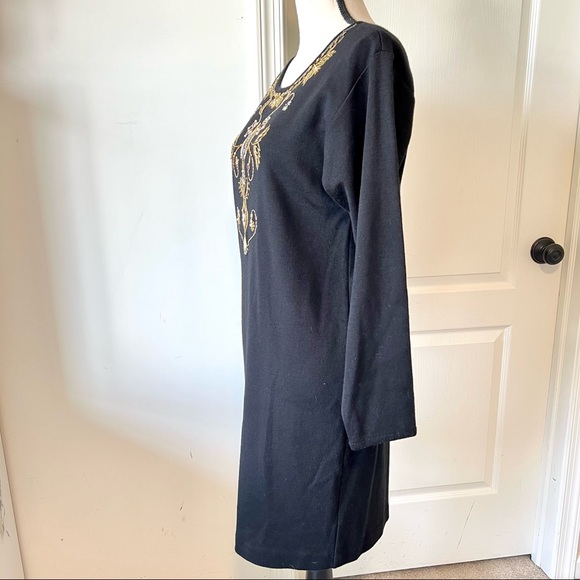 Vintage CAROLE LITTLE Petite Wool Blend Embellished Sweater Dress—SZ. SP - Picture 8 of 12
